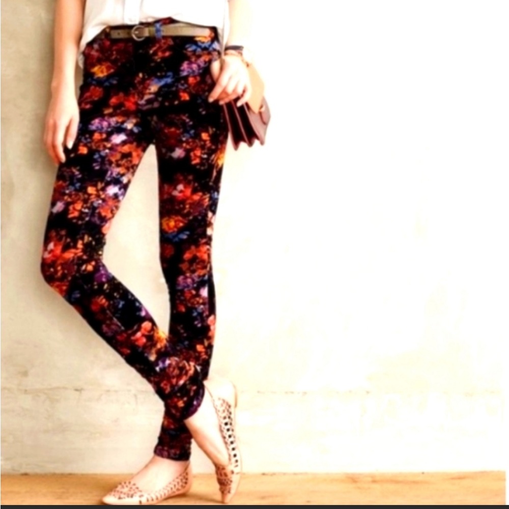 Anthropologie | Pilcro & the Letterpress Serif Floral Corduroys